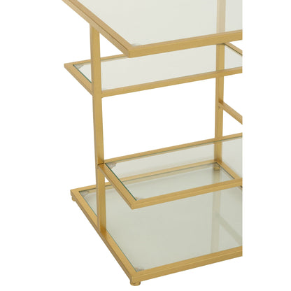 Bijzettafel Ijzer/Glas Goudkleurig J-Line