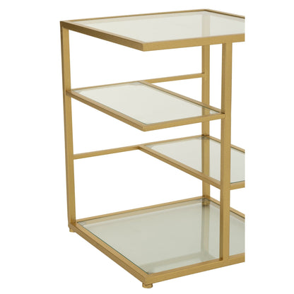 Bijzettafel Ijzer/Glas Goudkleurig J-Line
