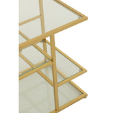 Bijzettafel Ijzer/Glas Goudkleurig J-Line