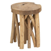 Ronde houten bijzettafel Jungle met doorsnede van 35 centimeter