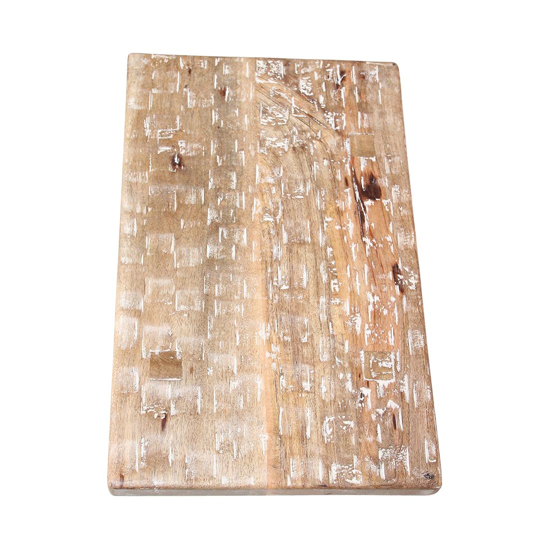 Bijzettafel/Kruk Naturel Mangohout van Raw Materials, krukje in gebruik als bijzettafel naast een bank