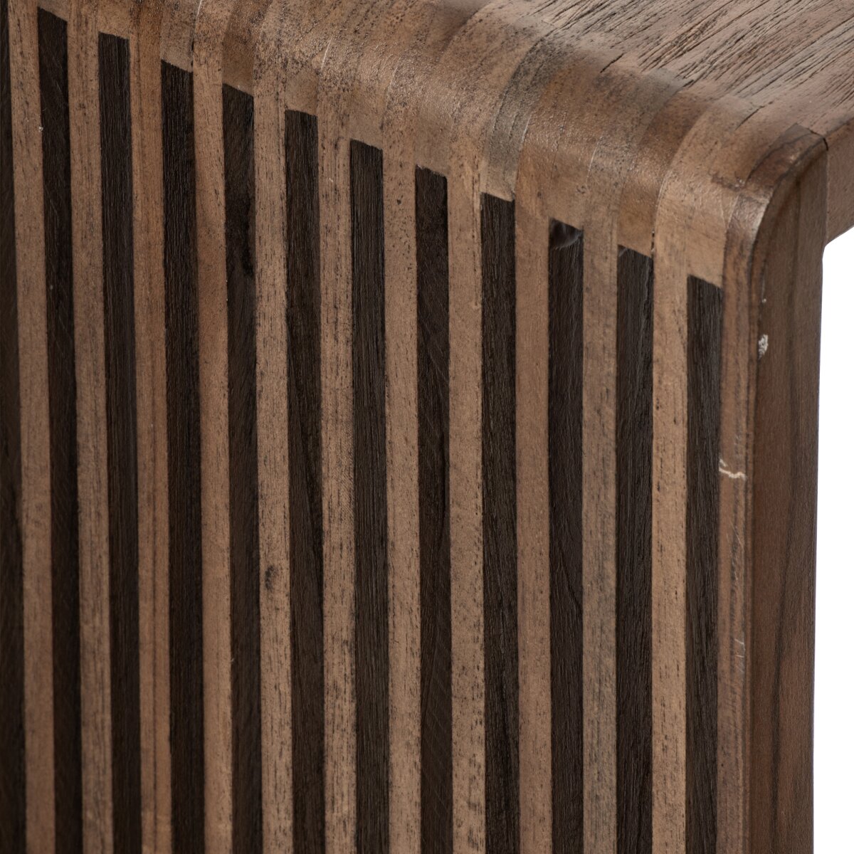 Bijzettafel Latten Gerecycled Hout Donkerbruin J-Line