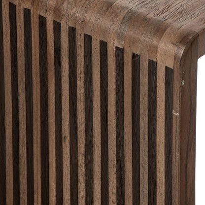 Bijzettafel Latten Gerecycled Hout Donkerbruin J-Line