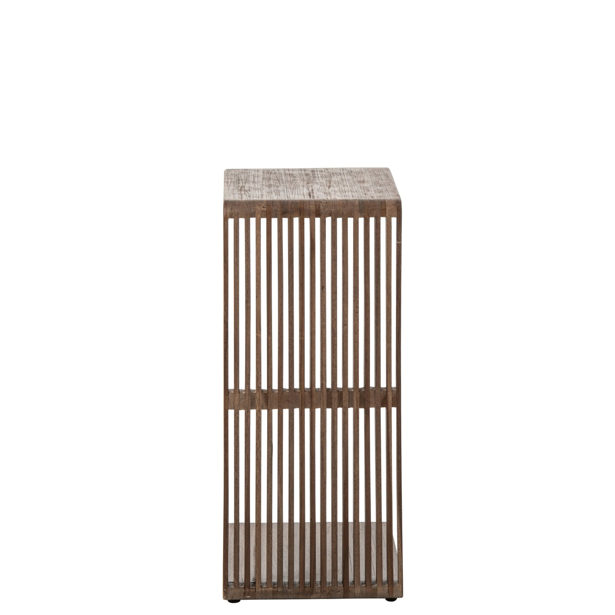 Bijzettafel Latten Gerecycled Hout Donkerbruin J-Line