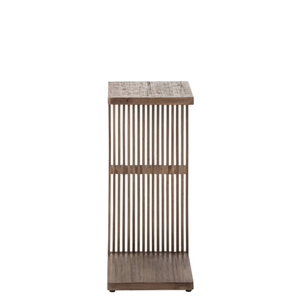 Bijzettafel Latten Gerecycled Hout Donkerbruin J-Line