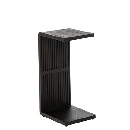 Bijzettafel Latten Gerecycled Hout Zwart J-Line