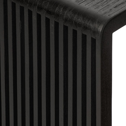 Bijzettafel Latten Gerecycled Hout Zwart J-Line