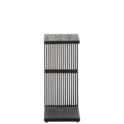 Bijzettafel Latten Gerecycled Hout Zwart J-Line