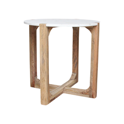 Bijzettafel Marmer Wit Raw Materials - Bijzettafel - Raw Materials - livinglovely.nl