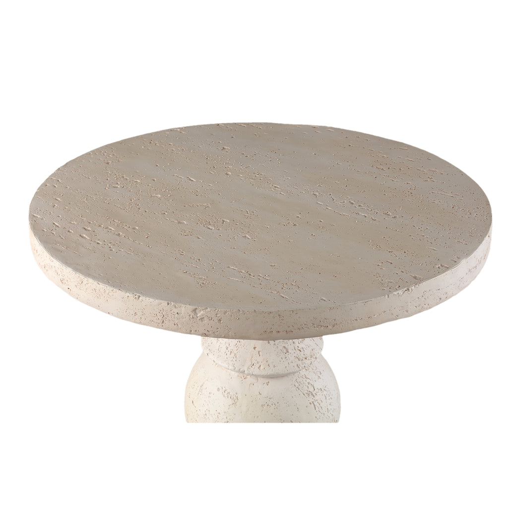 Bijzettafel Muza - 56x56x56 cm - Magnesium - Creme - Bijzettafel - PTMD - livinglovely.nl