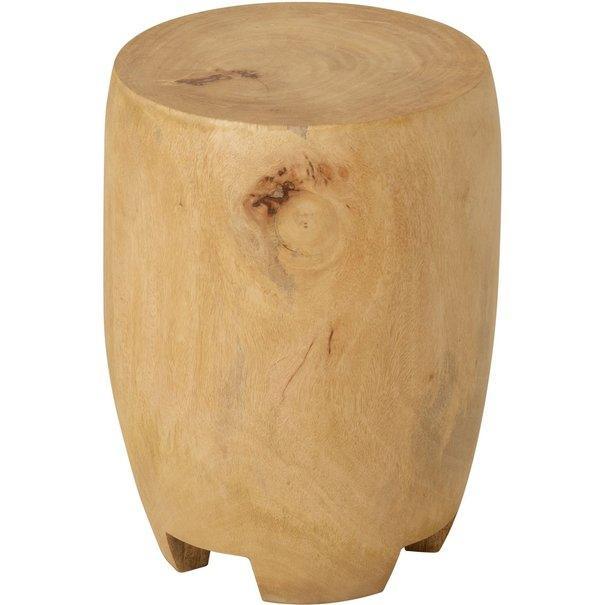 Bijzettafel Puro Small van MUST Living, massief suar houten tafeltje in naturel op witte achtergrond
