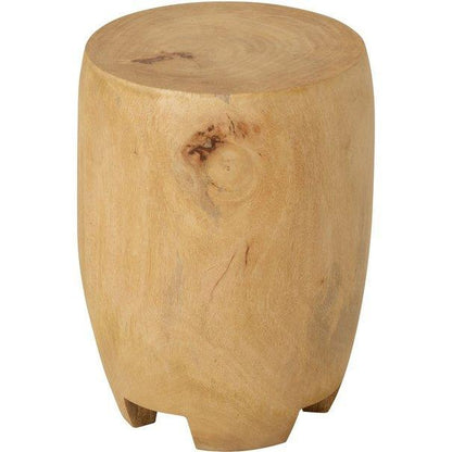 Bijzettafel Puro Small van MUST Living, massief suar houten tafeltje in naturel op witte achtergrond