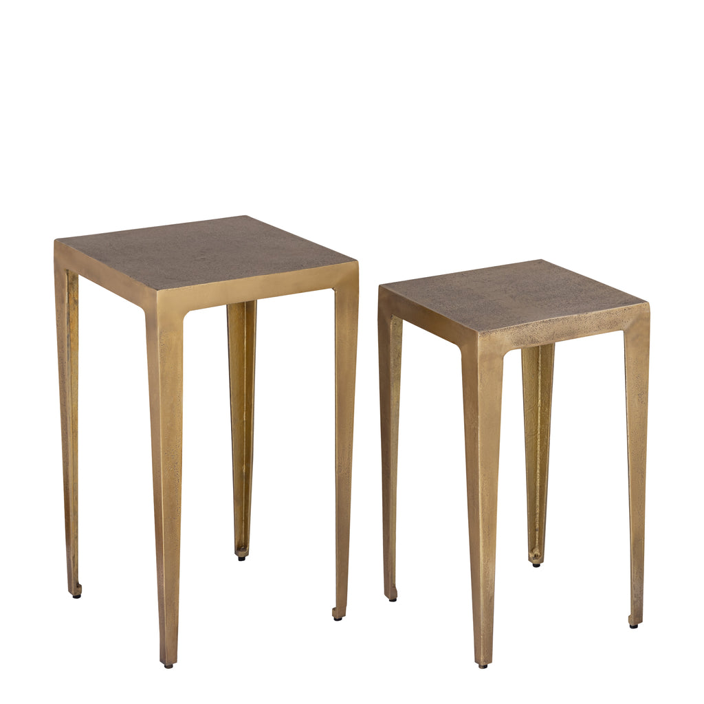 Bijzettafel Rivva - Aluminium - Messing - Set van 2 PTMD - Bijzettafel - PTMD - livinglovely.nl