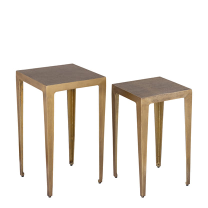 Bijzettafel Rivva - Aluminium - Messing - Set van 2 PTMD - Bijzettafel - PTMD - livinglovely.nl
