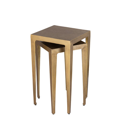 Bijzettafel Rivva - Aluminium - Messing - Set van 2 PTMD - Bijzettafel - PTMD - livinglovely.nl