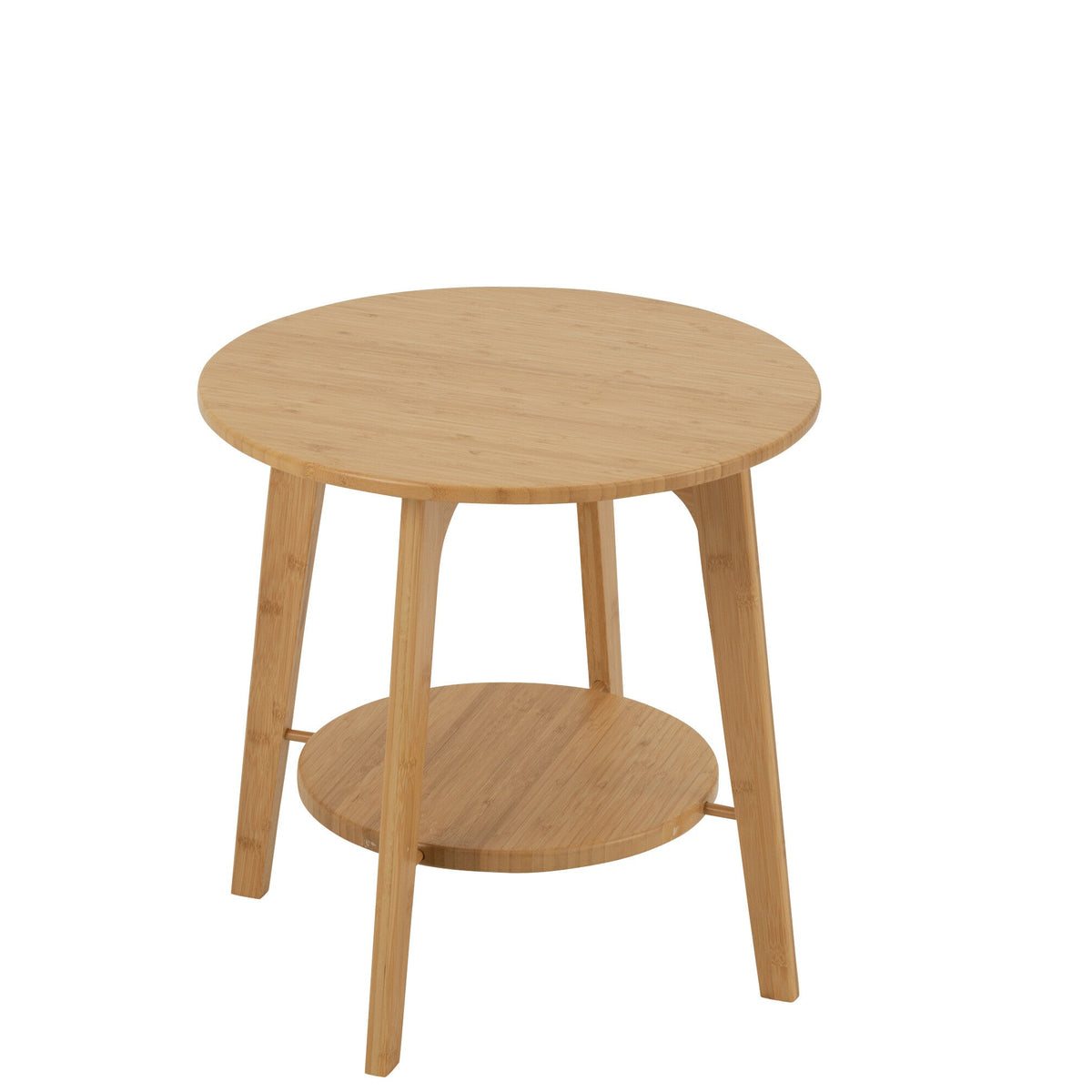 Bijzettafel Rond Bamboe Naturel Small