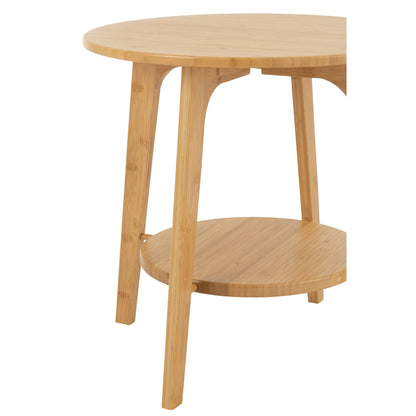 Bijzettafel Rond Bamboe Naturel Small