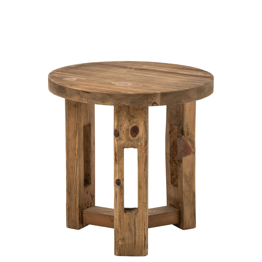 Bijzettafel Rond Gerecycled Hout Bruin J-Line