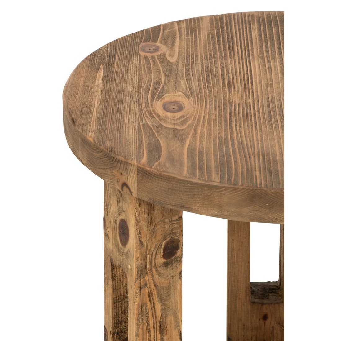 Bijzettafel Rond Gerecycled Hout Bruin J-Line