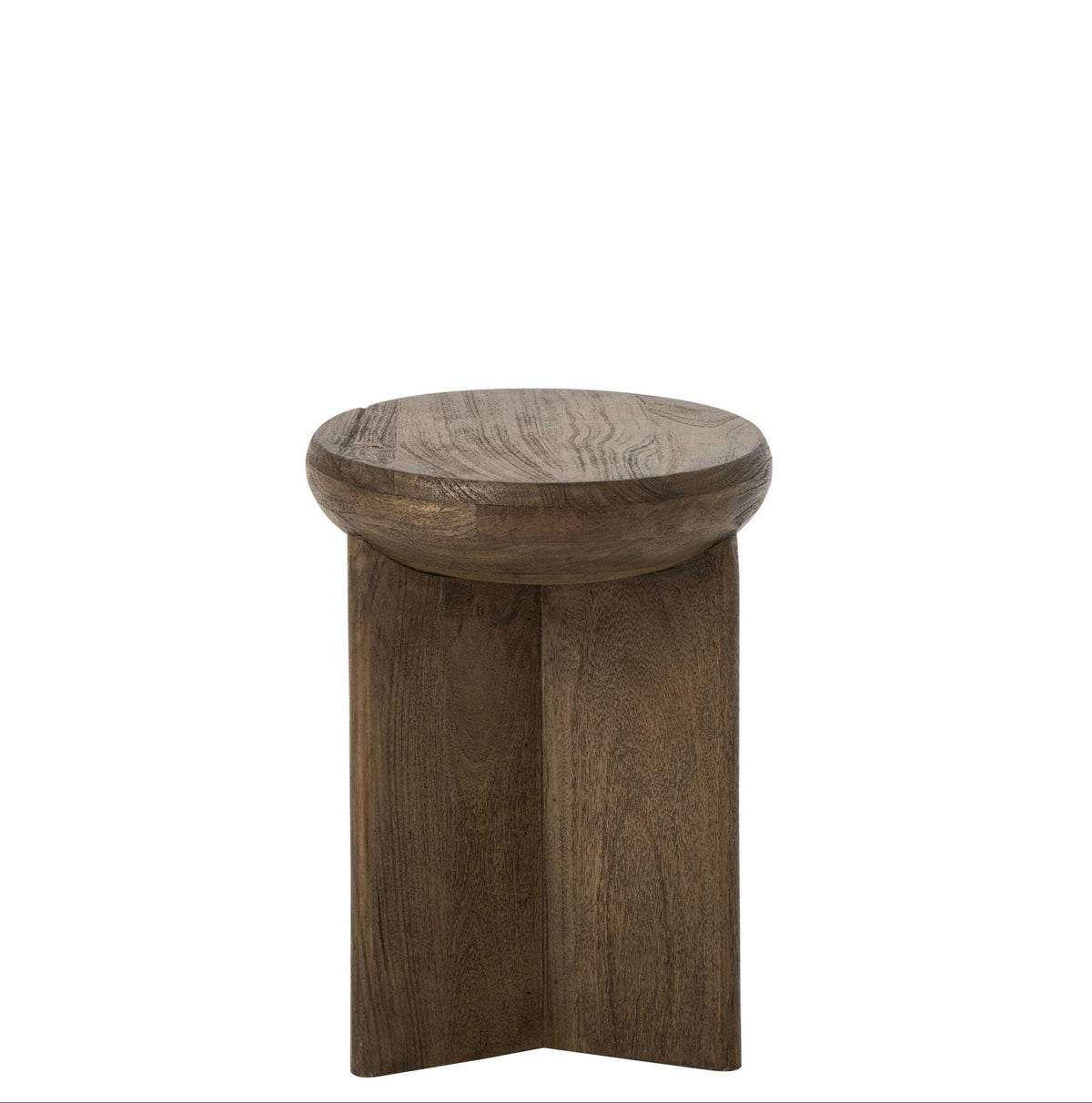 Bijzettafel Rond Mangohout Donkerbruin Ø32cm J-Line