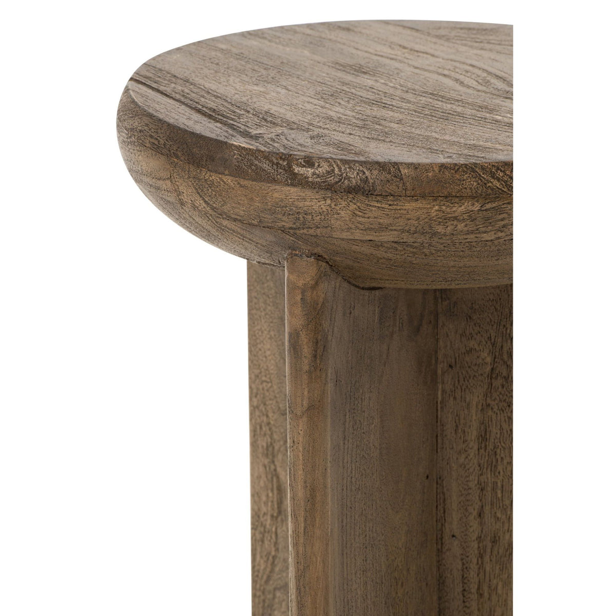Bijzettafel Rond Mangohout Donkerbruin Ø32cm J-Line