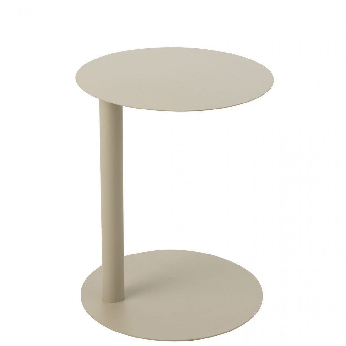 Bijzettafel Rond Metaal Beige - Bijzettafel - J-Line - livinglovely.nl