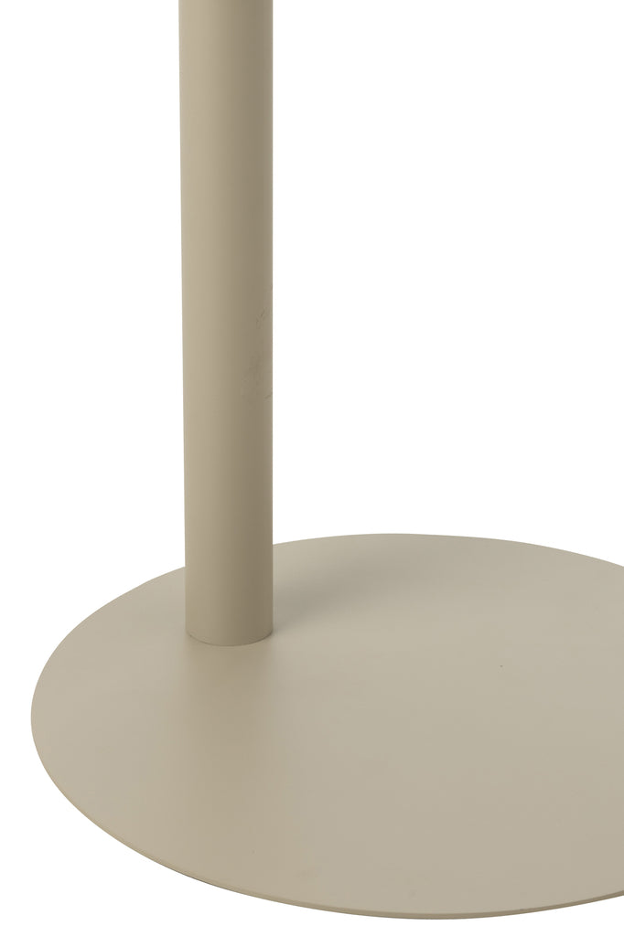Bijzettafel Rond Metaal Beige - Bijzettafel - J-Line - livinglovely.nl