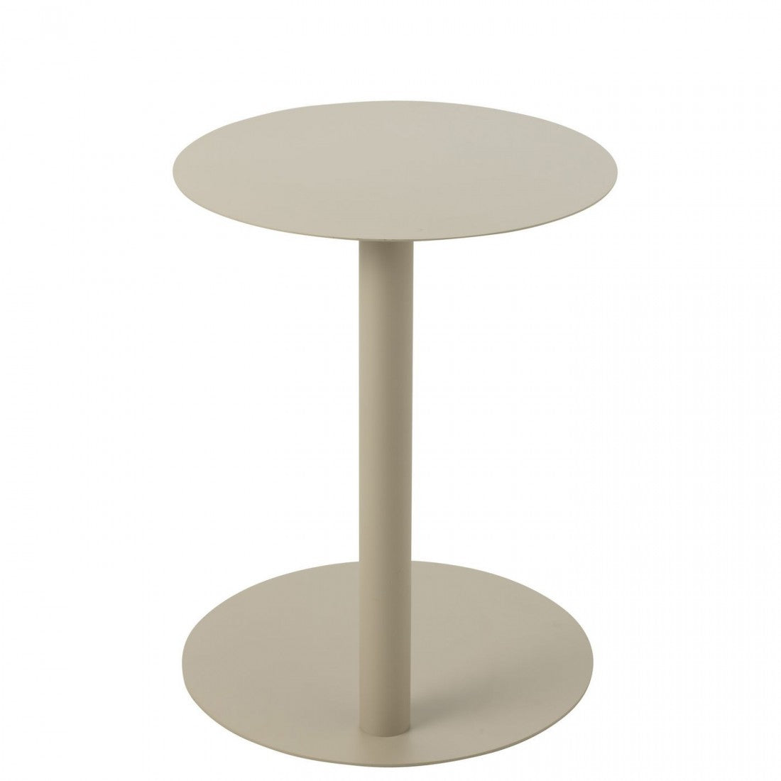 Bijzettafel Rond Metaal Beige - Bijzettafel - J-Line - livinglovely.nl