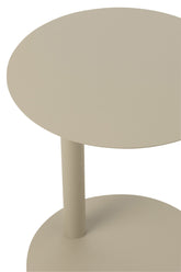 Bijzettafel Rond Metaal Beige - Bijzettafel - J-Line - livinglovely.nl