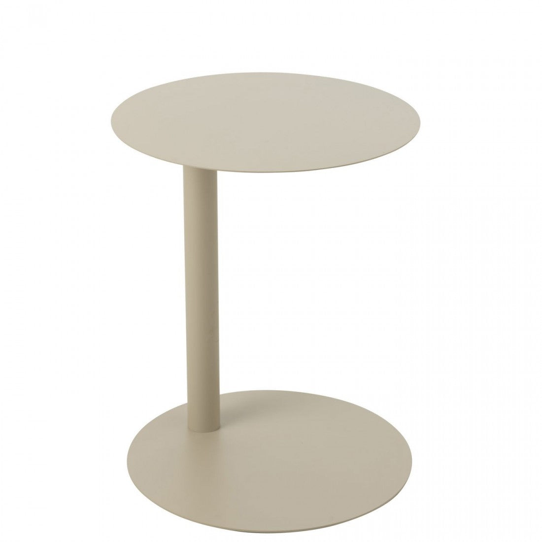 Bijzettafel Rond Metaal Beige - Bijzettafel - J-Line - livinglovely.nl
