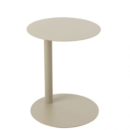 Bijzettafel Rond Metaal Beige - Bijzettafel - J-Line - livinglovely.nl