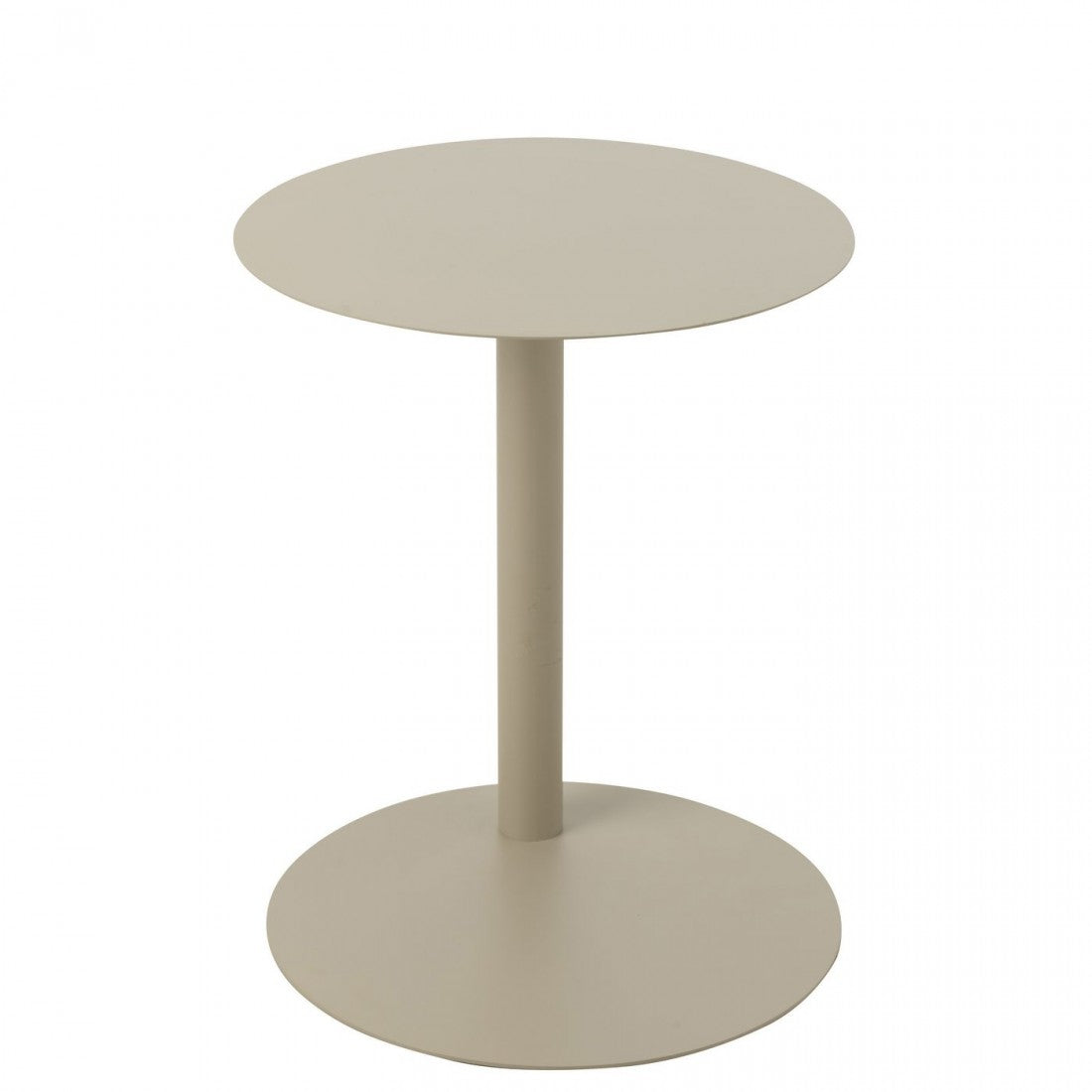 Bijzettafel Rond Metaal Beige - Bijzettafel - J-Line - livinglovely.nl