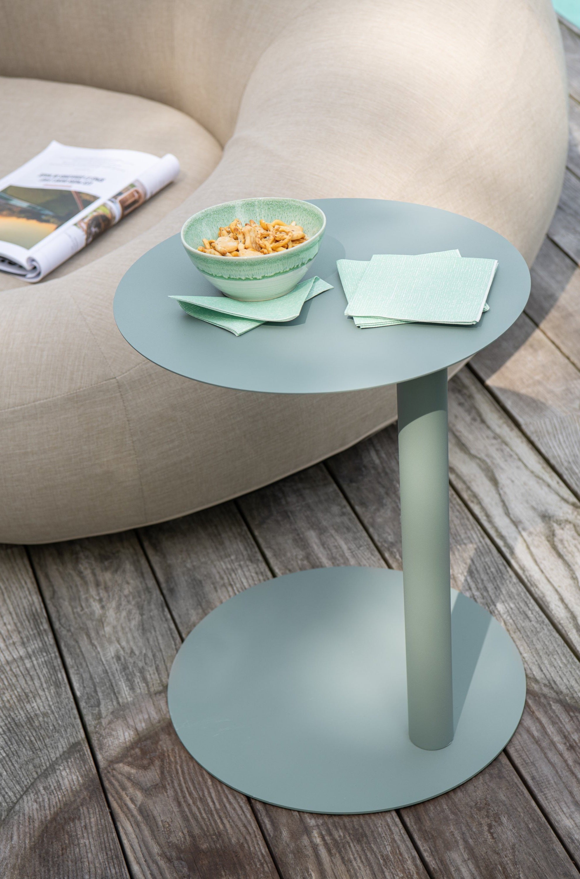 Bijzettafel Rond Metaal Groen - Bijzettafel - J-Line - livinglovely.nl