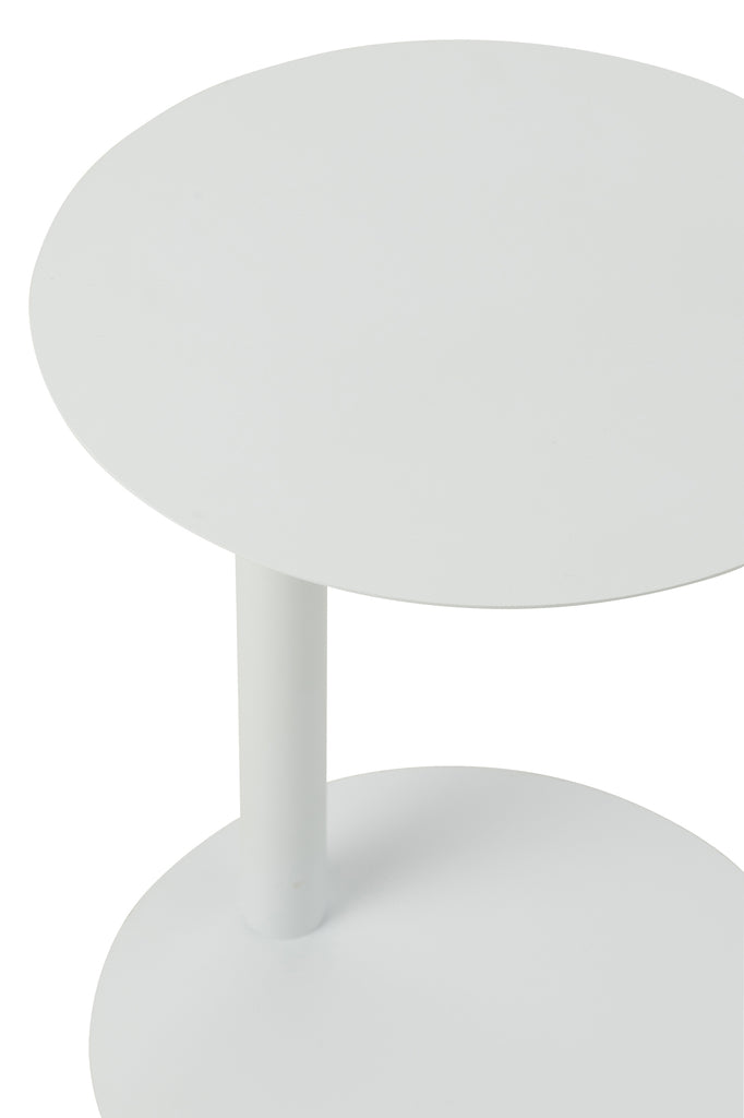 Bijzettafel Rond Metaal Wit - Bijzettafel - J-Line - livinglovely.nl