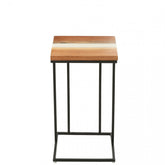Bijzettafel Vierkant Acacia Hout/Epoxyhars Naturel/Wit