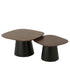 Bijzettafel Vierkant Mangohout Donkerbruin/Zwart Set van 2 - Bijzettafel - J-Line - livinglovely.nl