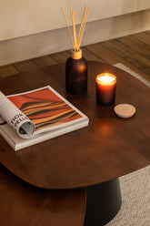 Bijzettafel Vierkant Mangohout Donkerbruin/Zwart Set van 2 - Bijzettafel - J-Line - livinglovely.nl