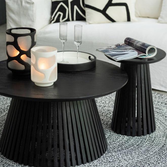 Bijzettafel Vincent Mangohout Zwart Small - Bijzettafel - J-Line - livinglovely.nl