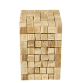 Bijzettafel/Krukje Stukken Teak Hout Naturel - Bijzettafel - J-Line - livinglovely.nl