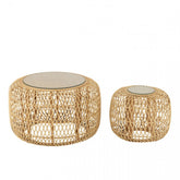 Bijzettafels Afrika Bamboe/Sparhout Naturel Set van 2 J-Line
