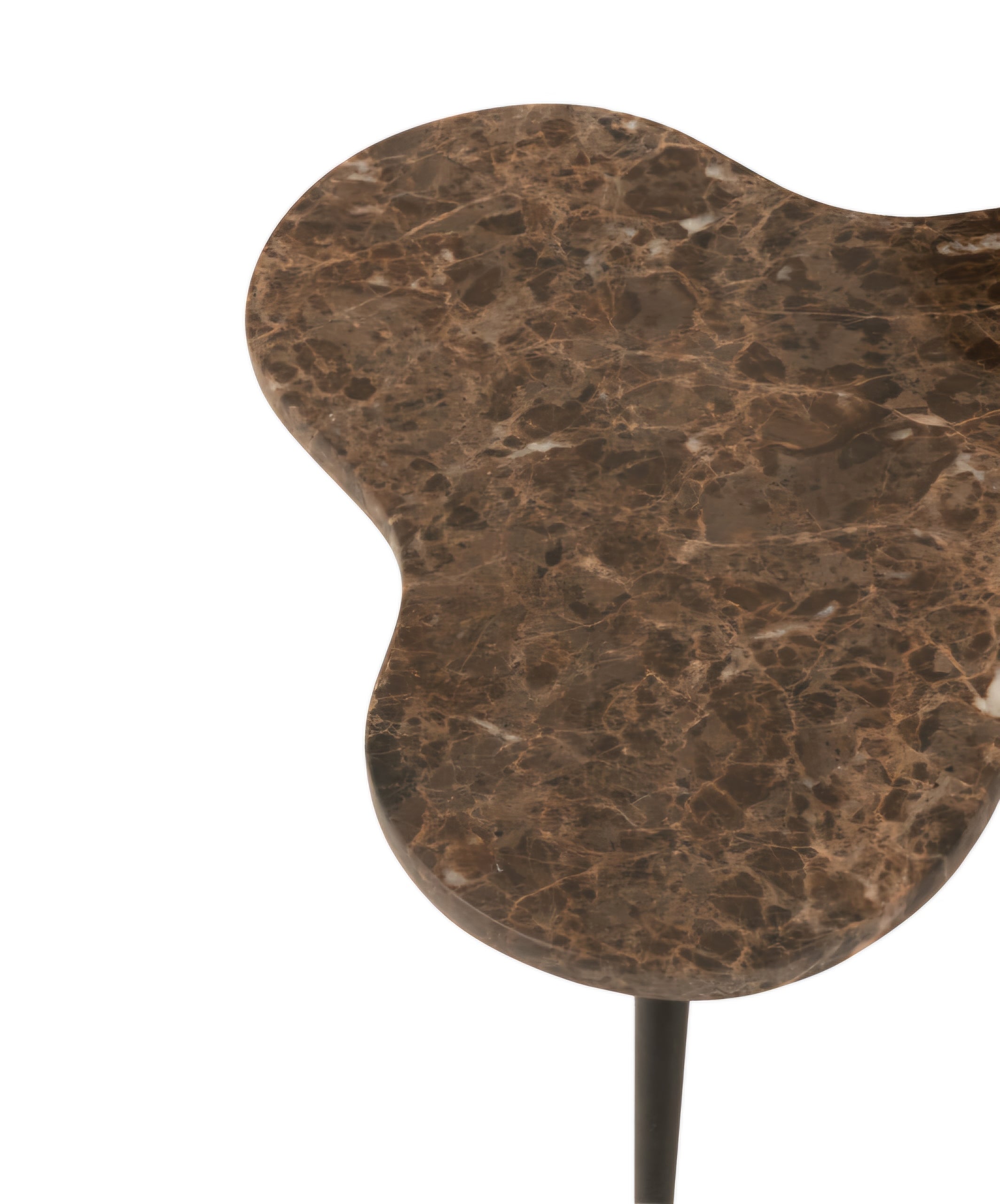 Bijzettafels Marmer/Metaal Bruin/Zwart Set van 3 - Bijzettafel - J-Line - livinglovely.nl