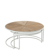 Bijzettafels Relax Metaal/Hout Wit/Naturel Set van 2 J-Line