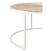 Bijzettafels Relax Metaal/Hout Wit/Naturel Set van 2 J-Line