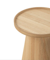 Bijzettafels Rond + Rand Hout Naturel Set van 2 J-Line