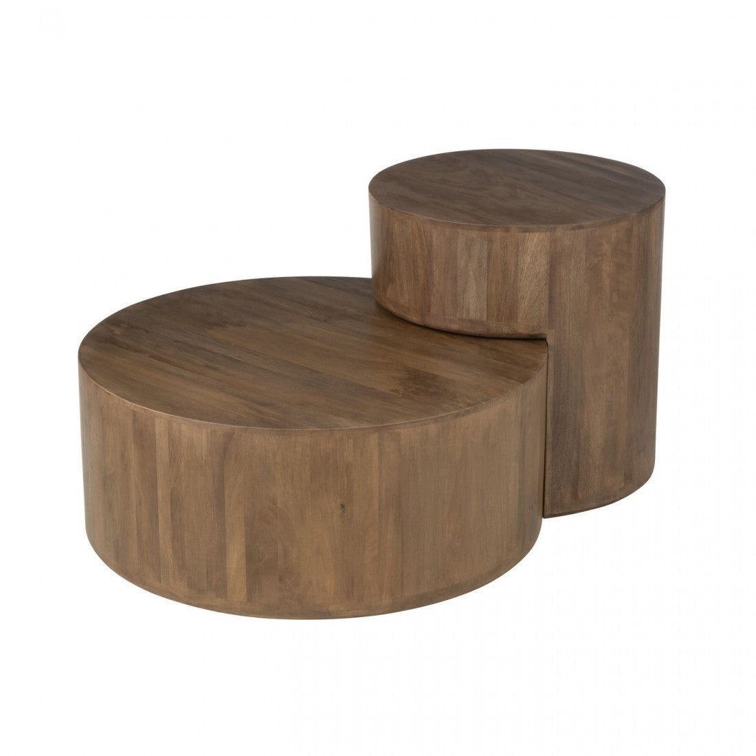 Bijzettafels Toge Mango Hout Bruin Set van 2 - Salontafel - J-Line - livinglovely.nl