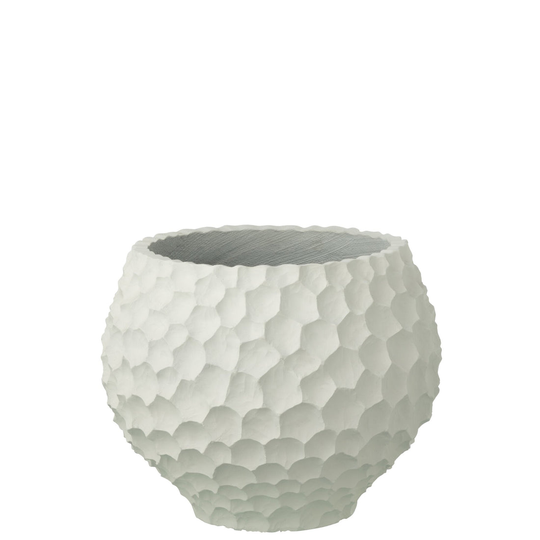 Bloempot Inkepingen + Buiten Zand Wit Medium J-Line