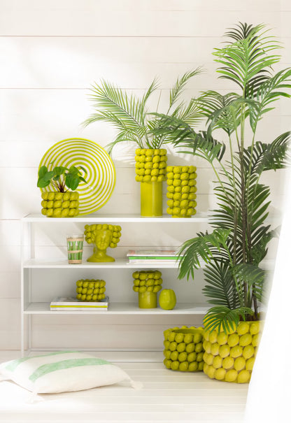 Bloempot Limoen Keramiek Groen Extra Large - Pot - J-Line - livinglovely.nl