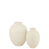 Bloempot Ovaal Terracotta Wit Large 66cm - Pot - J-Line - livinglovely.nl