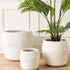 Bloempot Vezelklei Wit Set van 3 , Pot , J-Line , livinglovely.nl