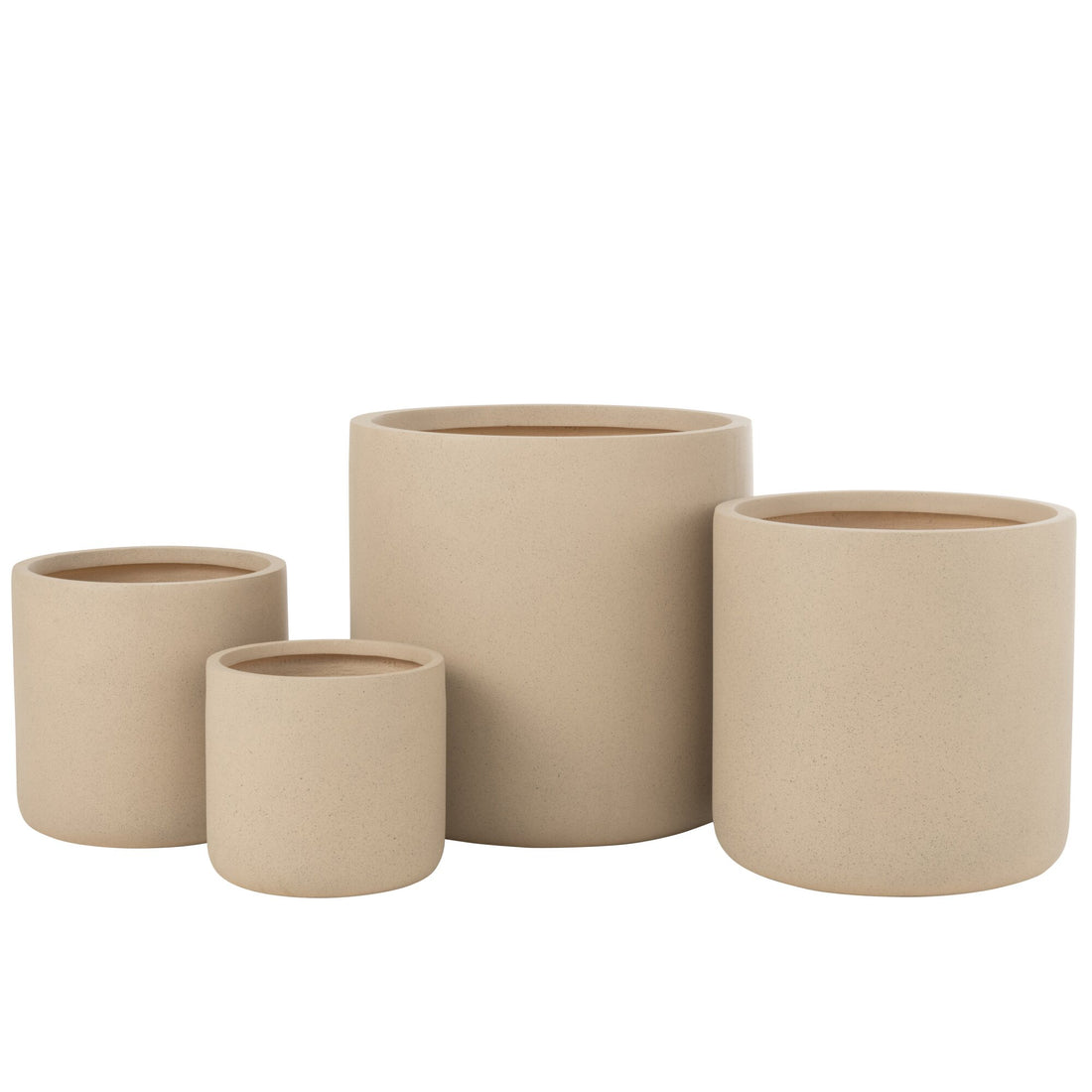 Bloempotten Dune Klei Ivoor Set van 4 J-Line